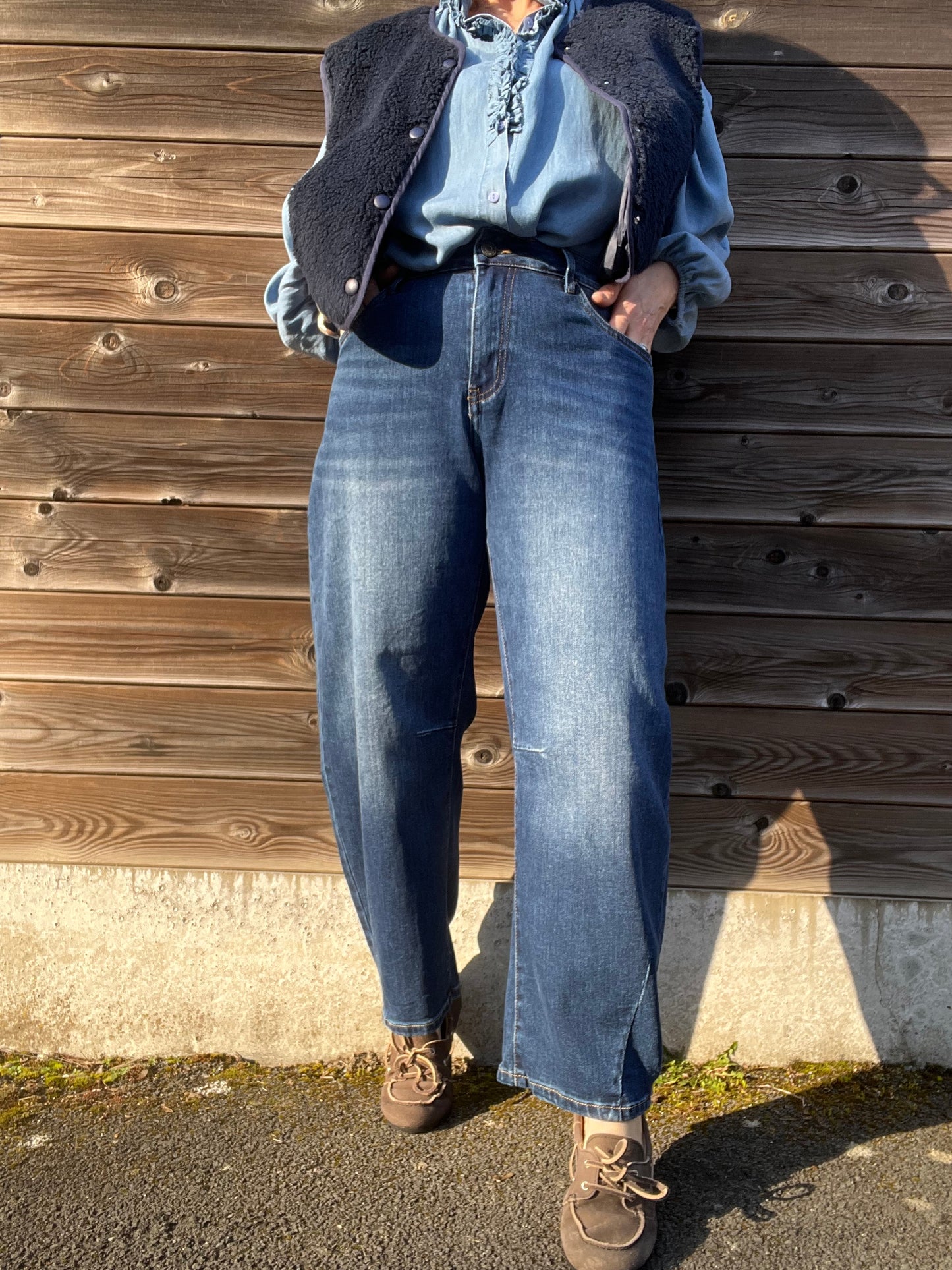 LIVIA jeans coupe "barrel" blue