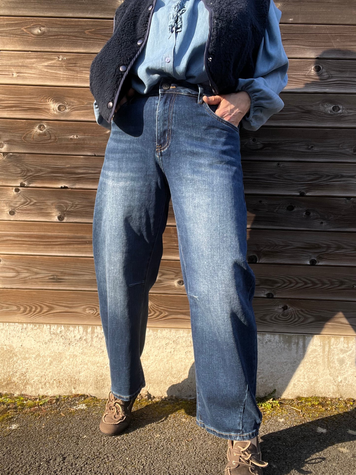 LIVIA jeans coupe "barrel" blue