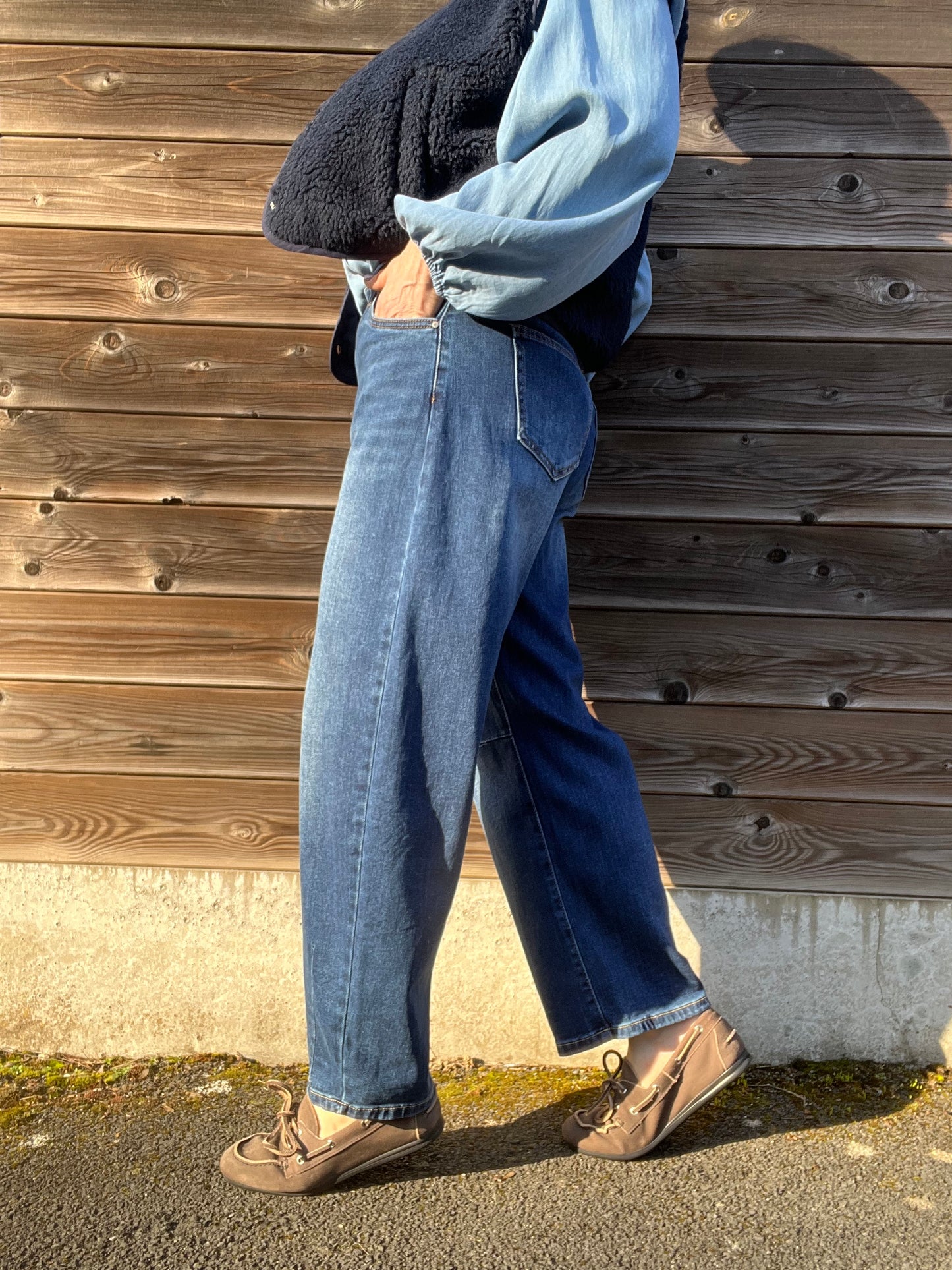 LIVIA jeans coupe "barrel" blue