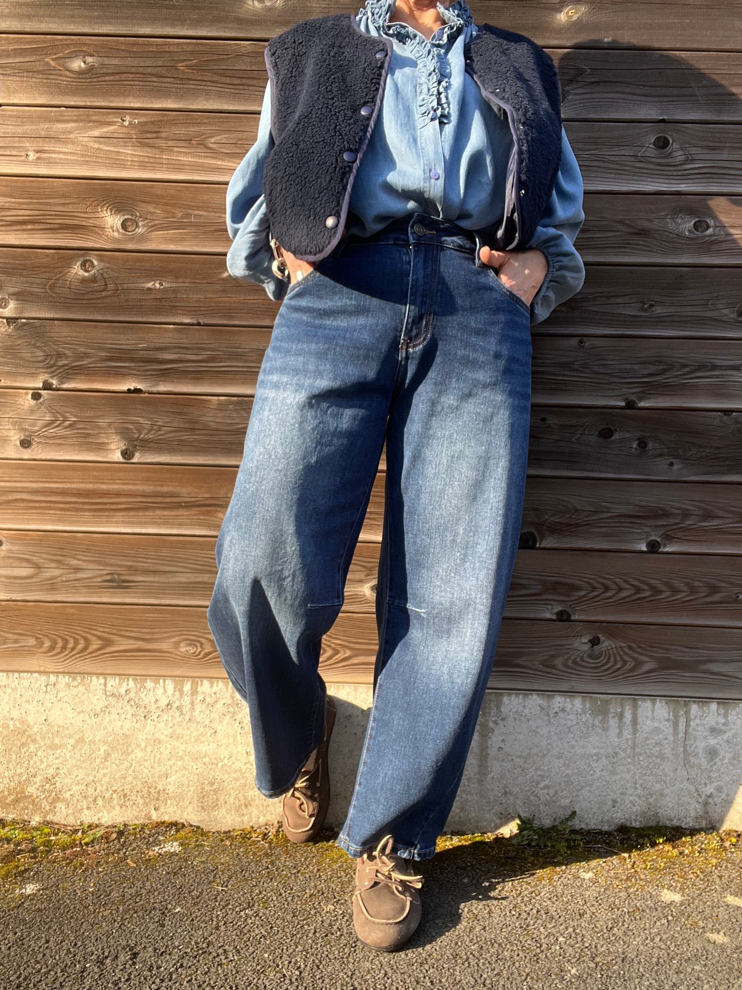 LIVIA jeans coupe "barrel" blue