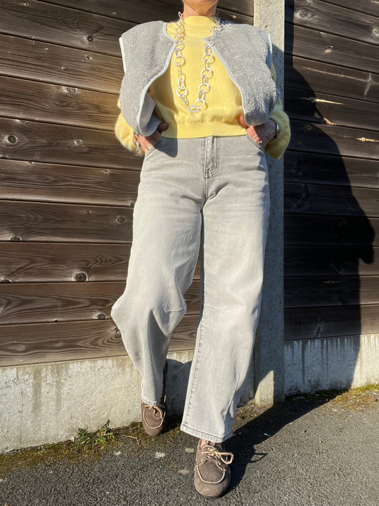 LIVIA jeans coupe "barrel" grey