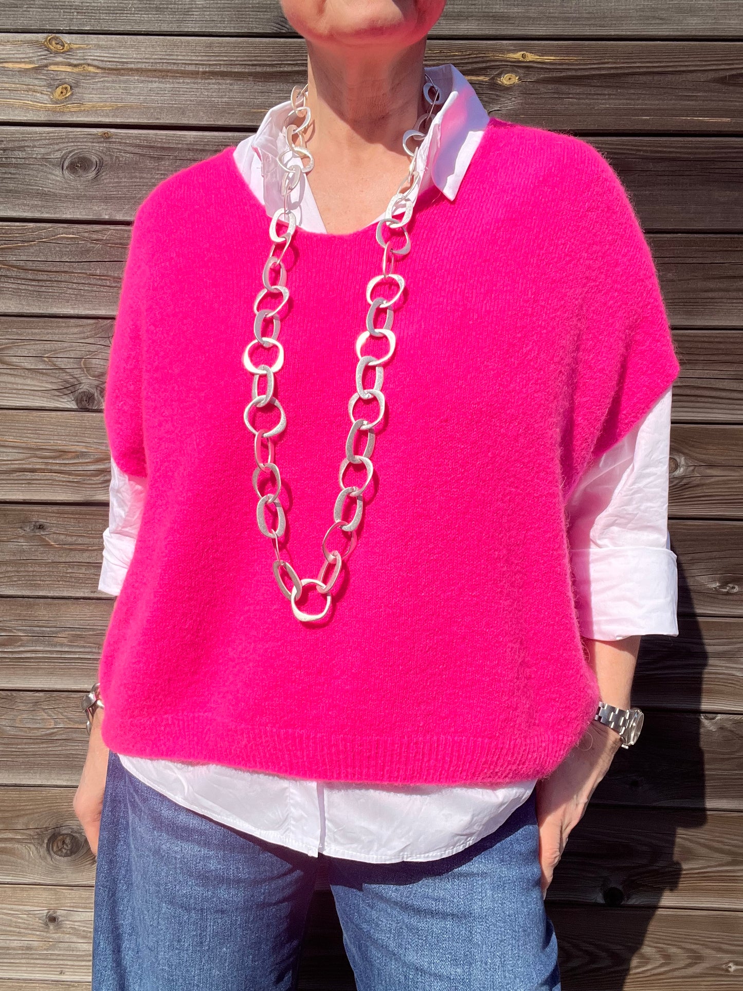 OPTION pull sans manches pink fluo