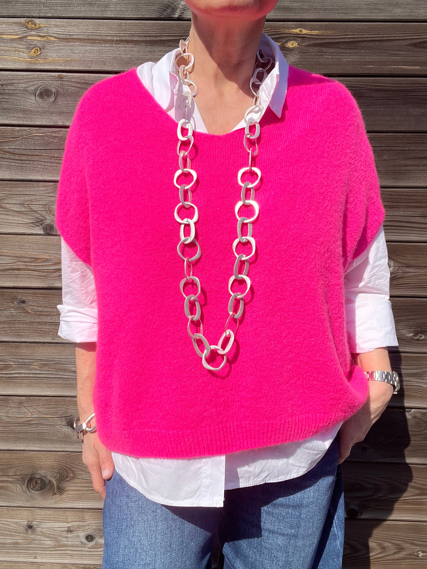 OPTION pull sans manches pink fluo