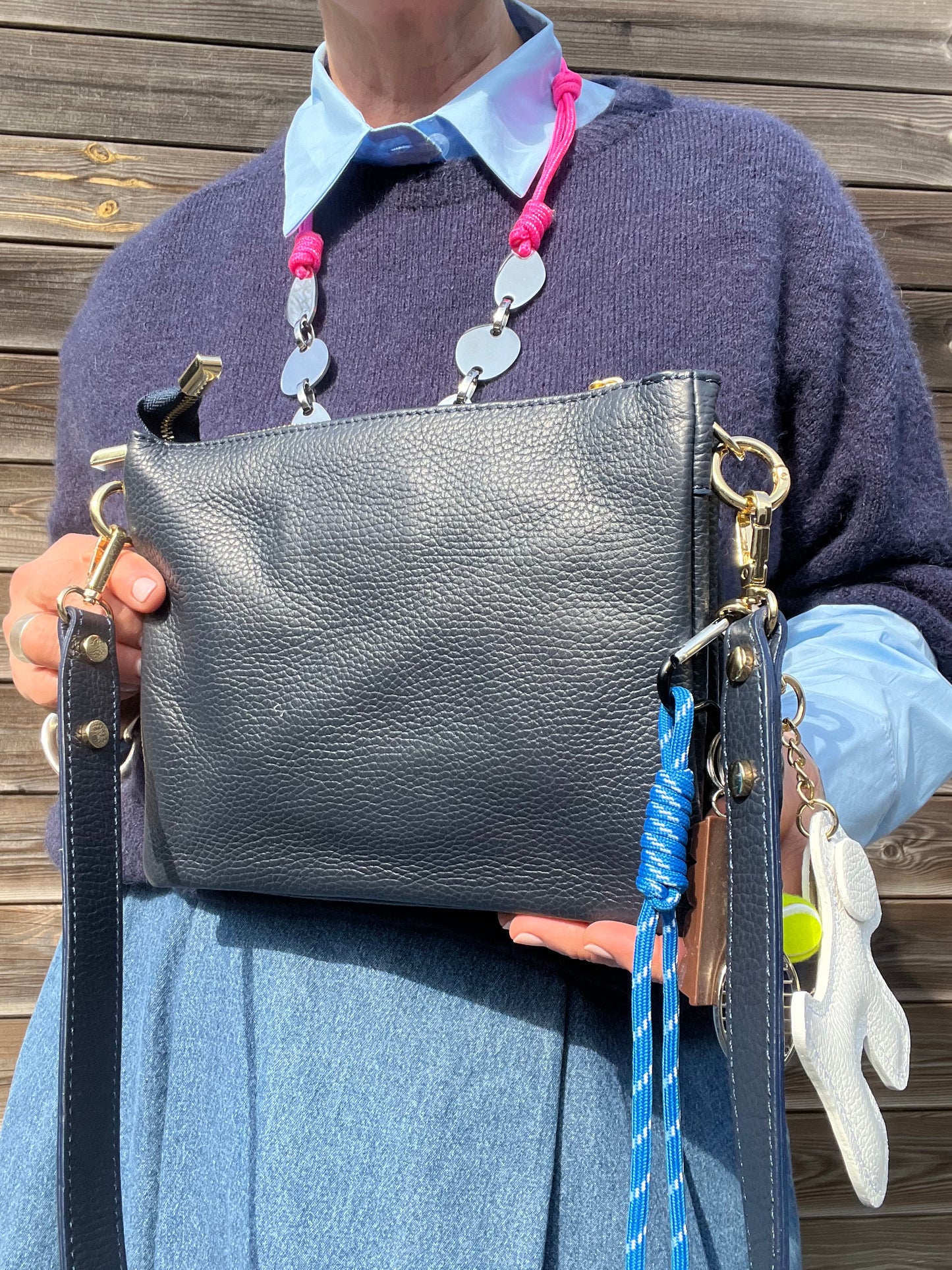 TRIPTIC pochette triple navy