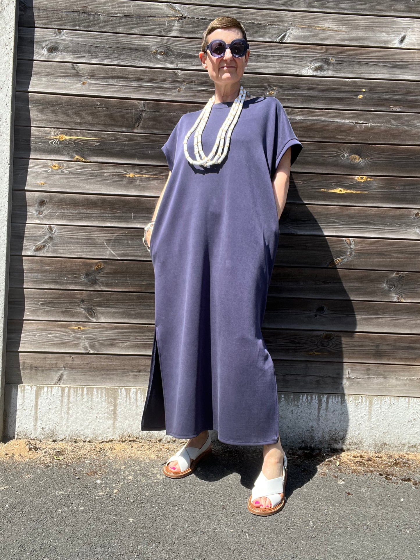 REALTIME robe longue en jersey navy