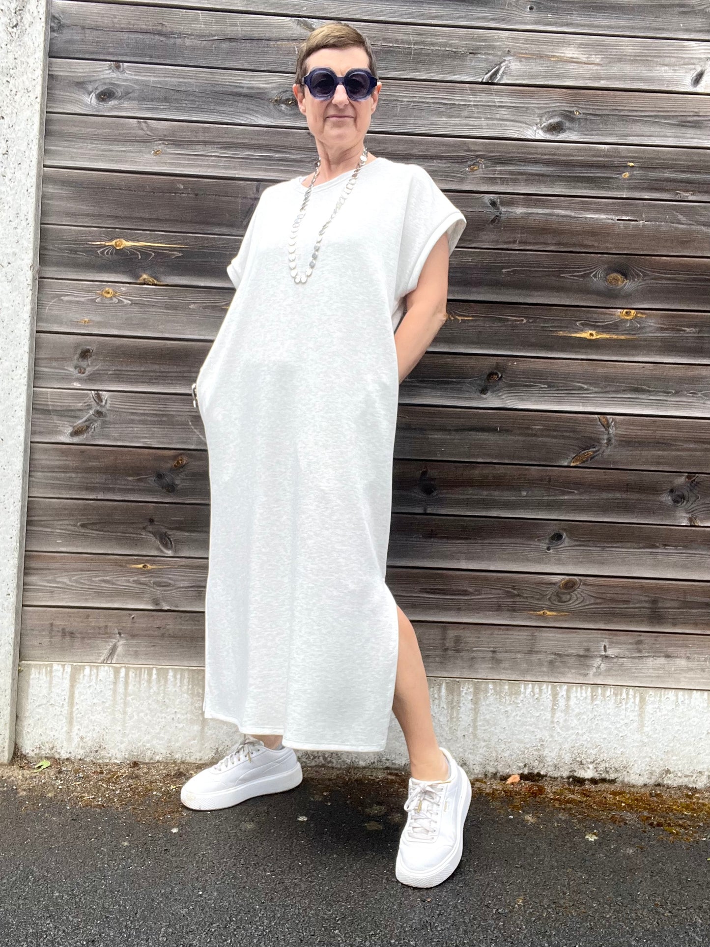 REALTIME robe longue en jersey grey