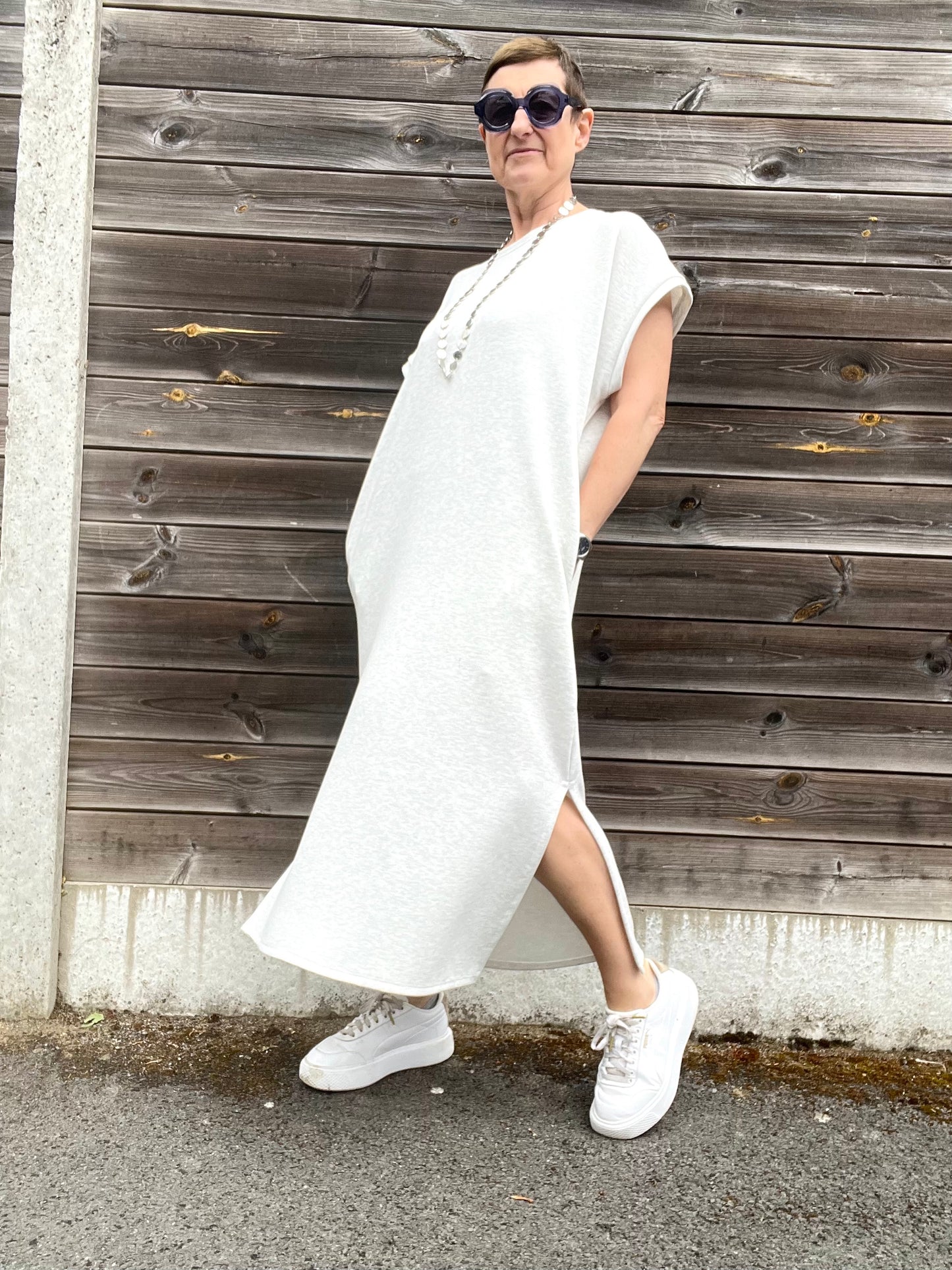 REALTIME robe longue en jersey grey