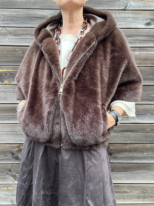 RUNWAY veste en fourrure style vison