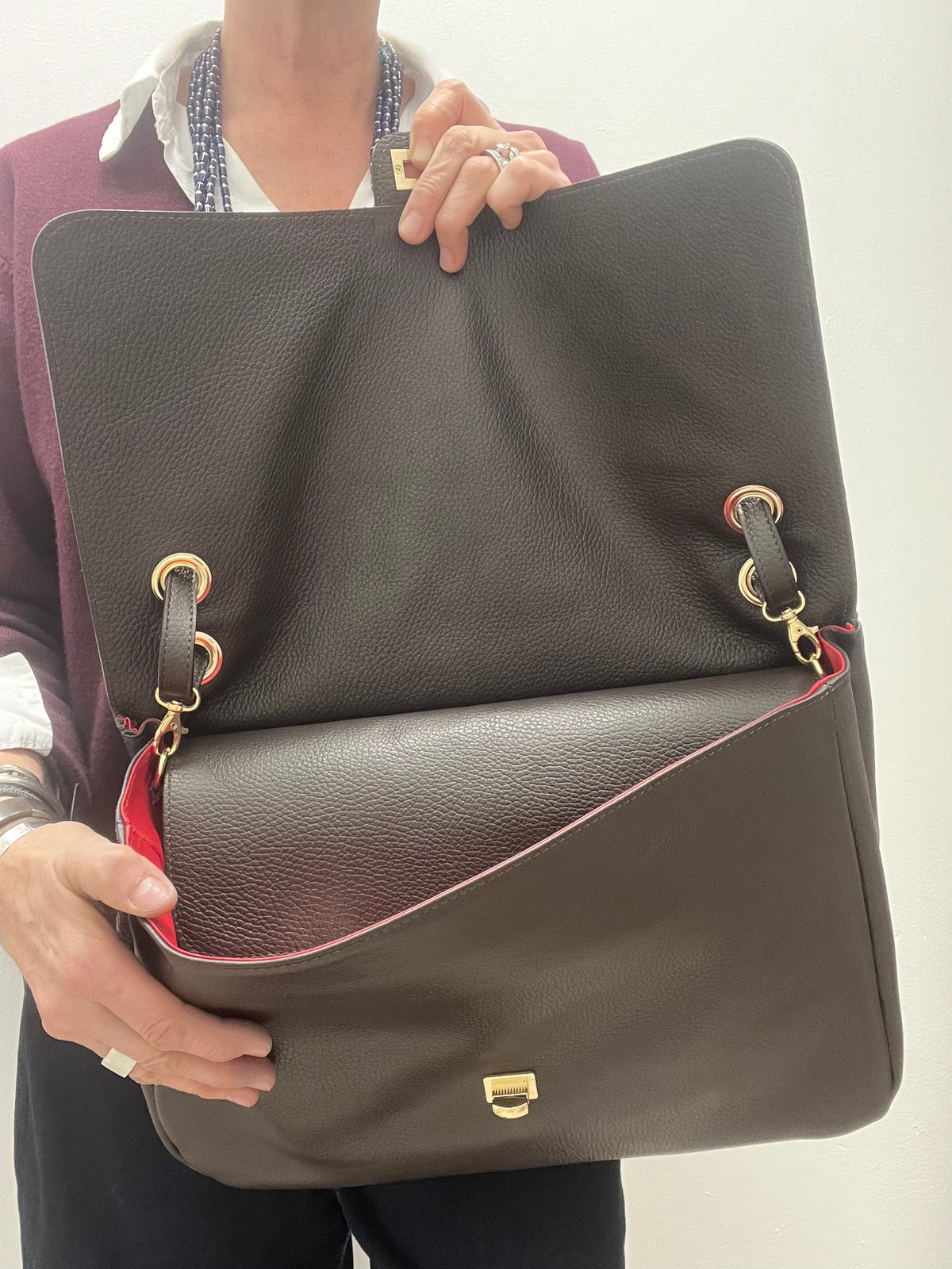 BLAZY maxi sac à rabat choco