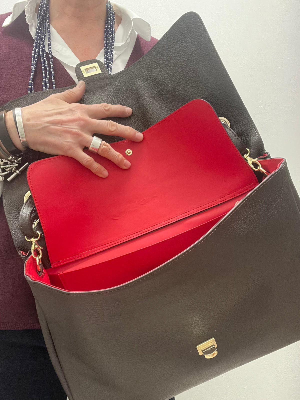 BLAZY maxi sac à rabat choco