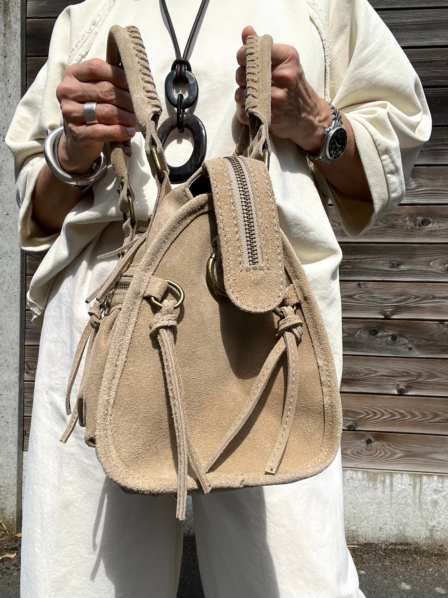 BALSUEDE sac en daim beige