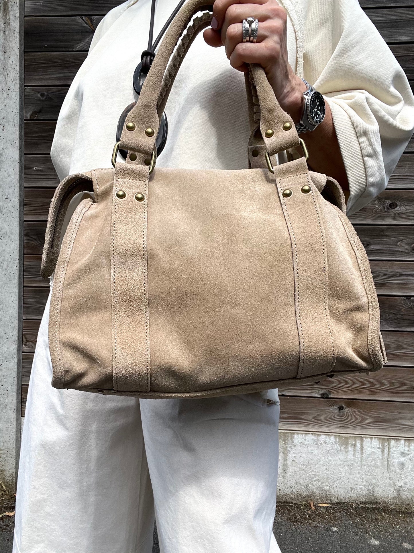 BALSUEDE sac en daim beige