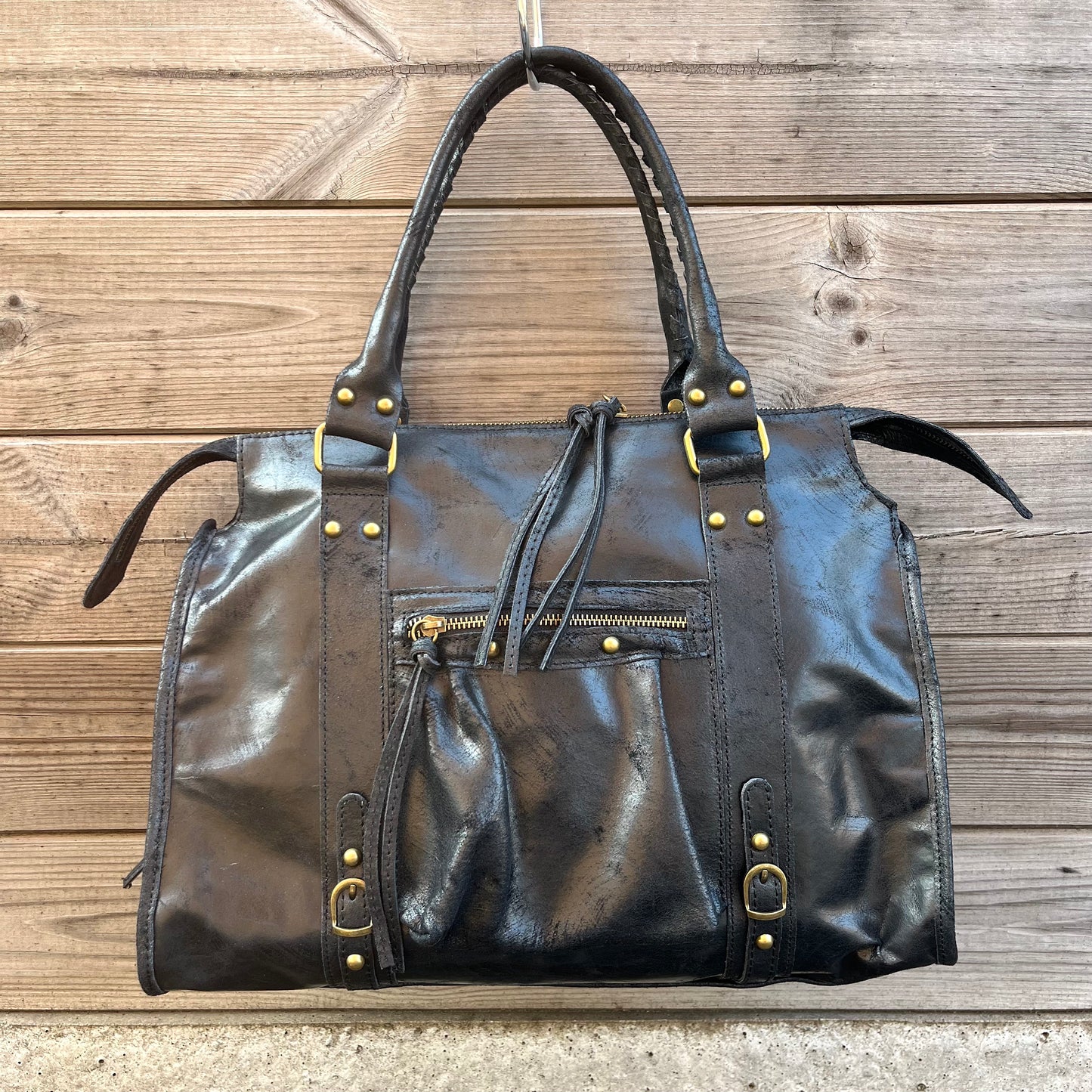 BIGBALUS maxi sac en cuir vintage