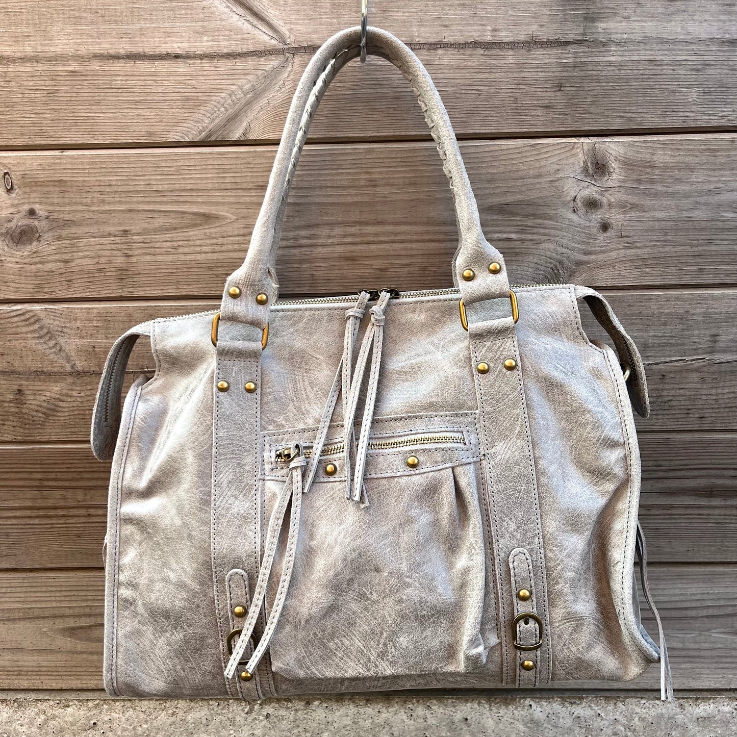 BIGBALUS maxi sac en cuir vintage