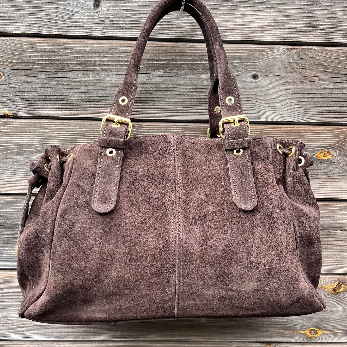 GERARD BIG grand sac en daim froncé choco