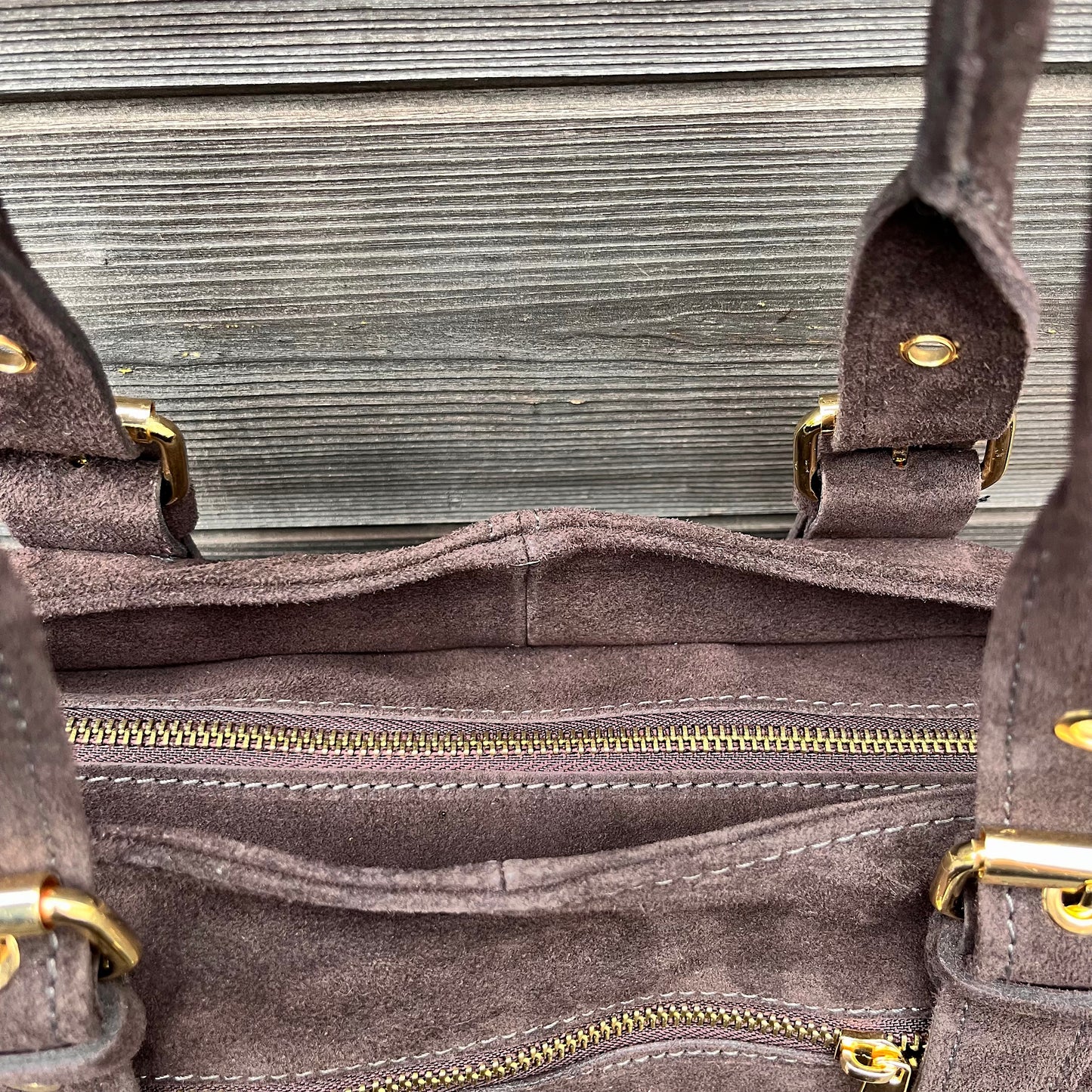 GERARD BIG grand sac en daim froncé choco
