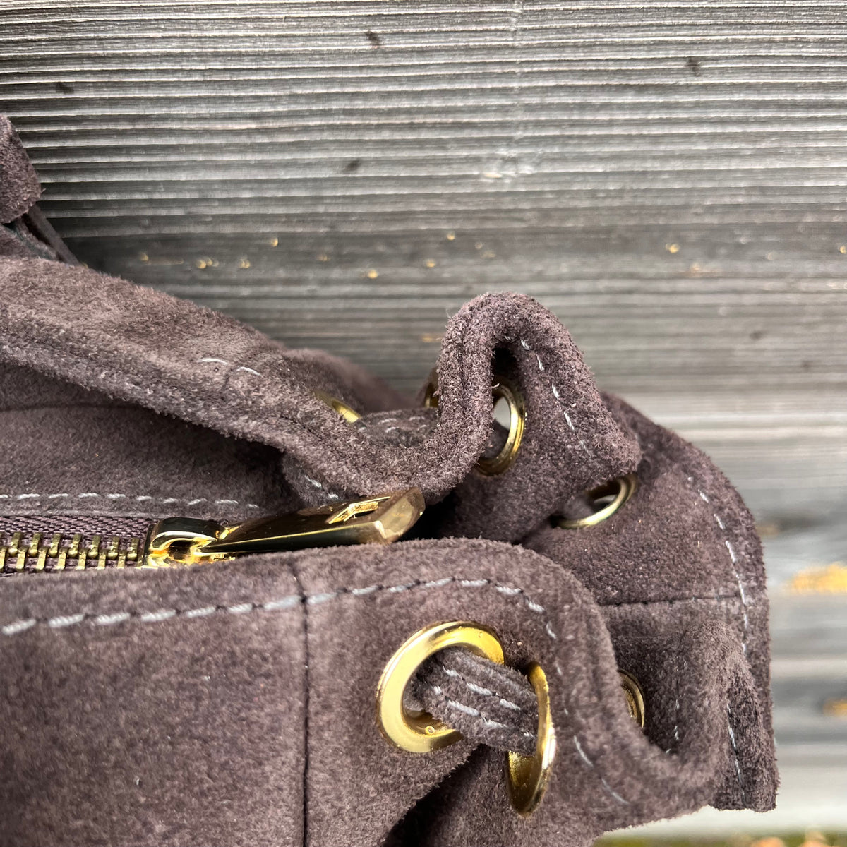 GERARD BIG grand sac en daim froncé choco