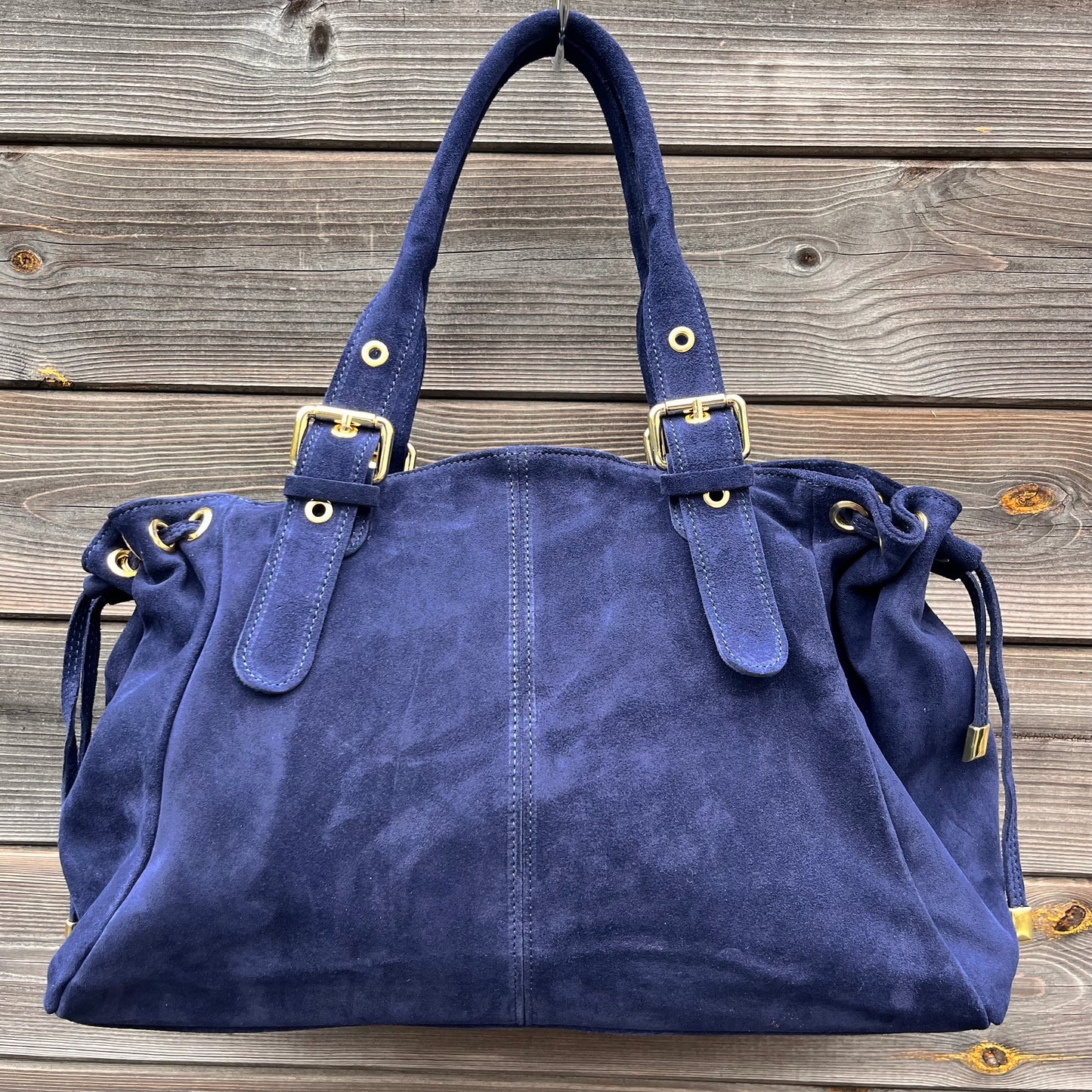 GERARD BIG grand sac en daim froncé navy