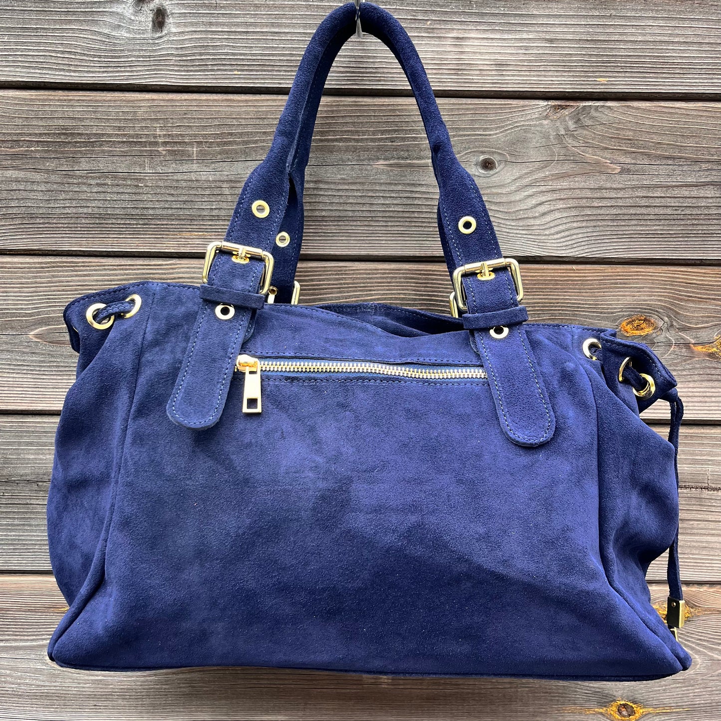 GERARD BIG grand sac en daim froncé navy