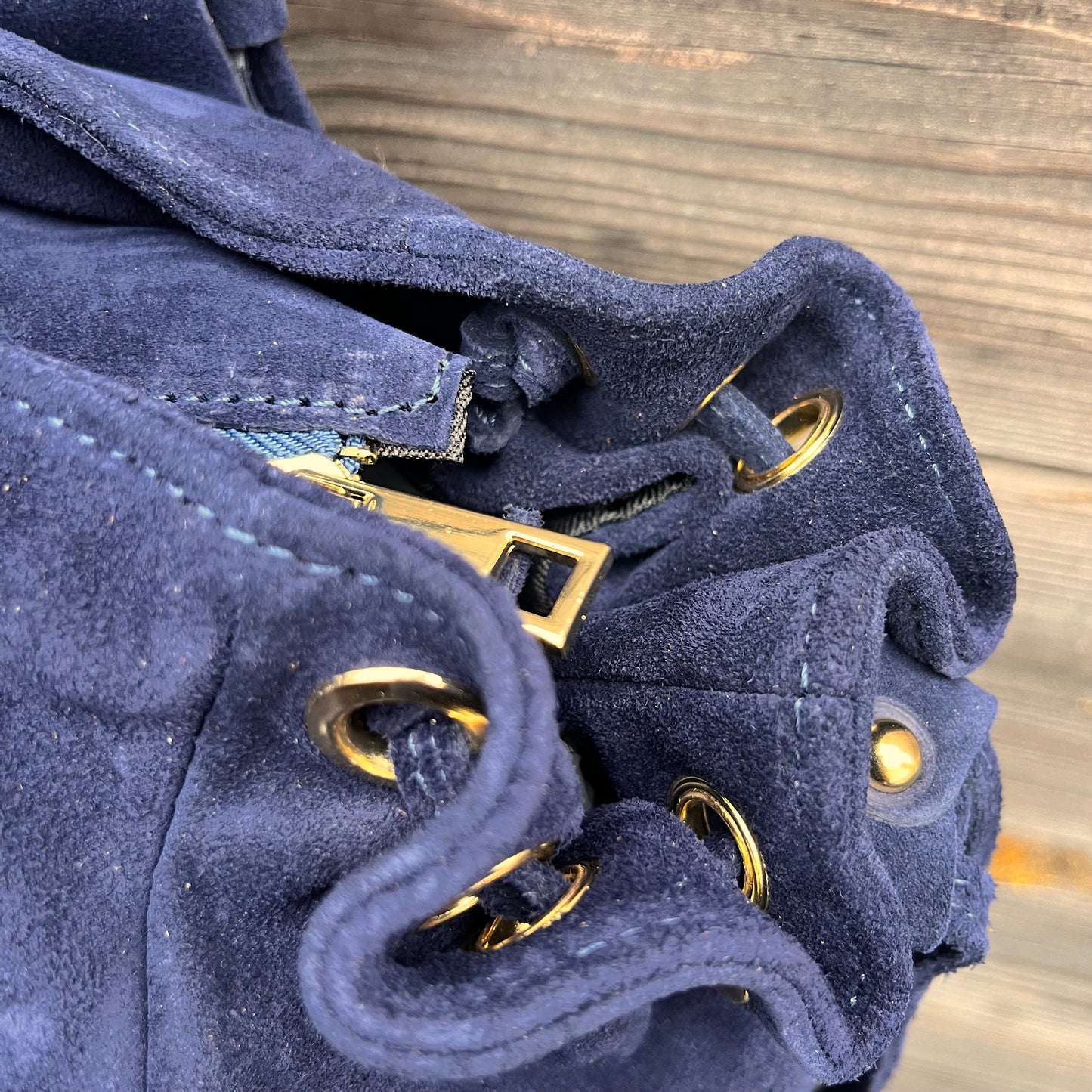 GERARD BIG grand sac en daim froncé navy