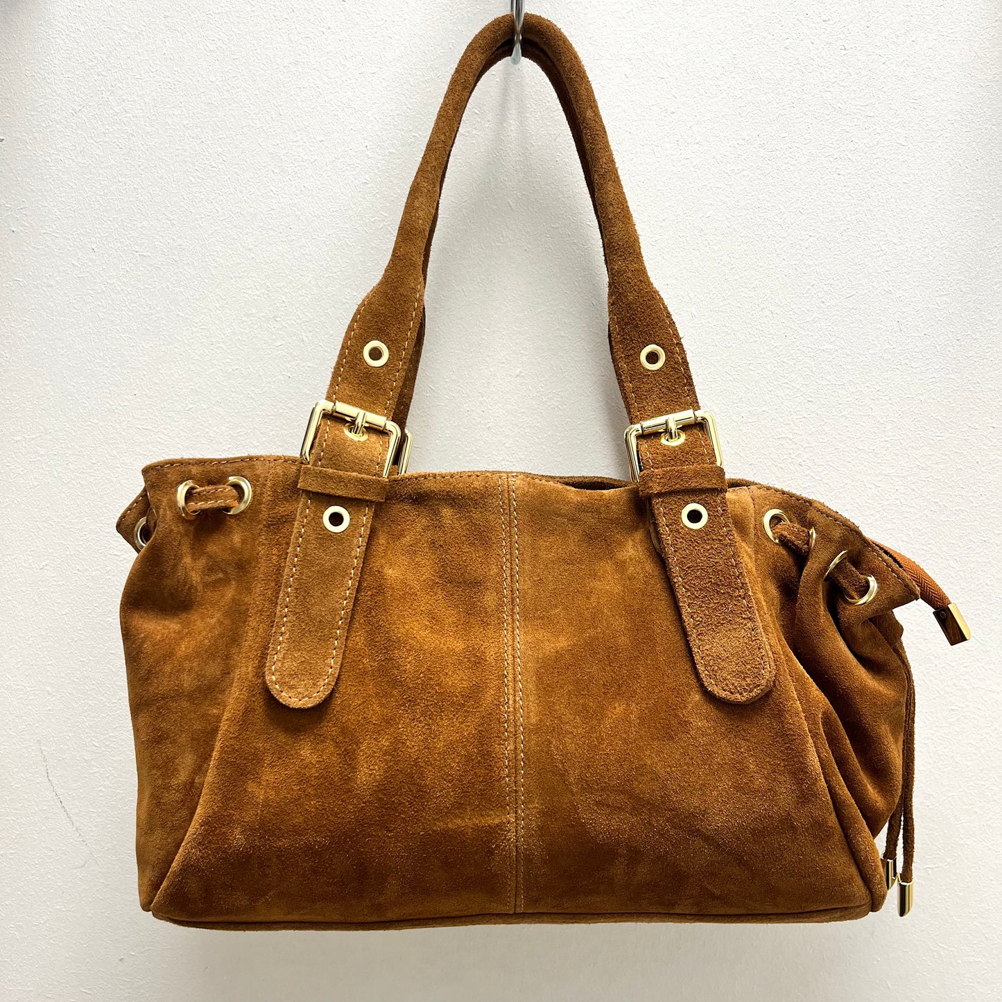 GERARD sac en daim froncé caramel
