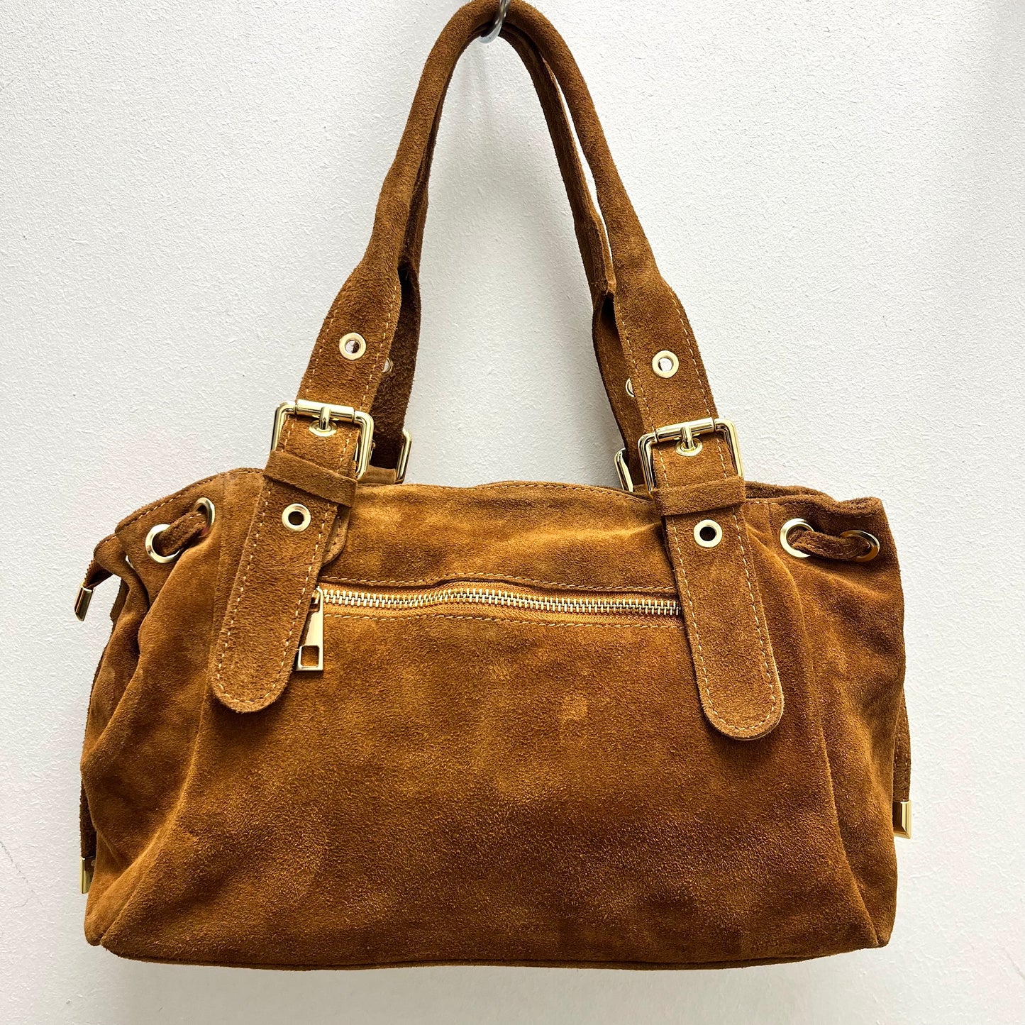 GERARD sac en daim froncé caramel