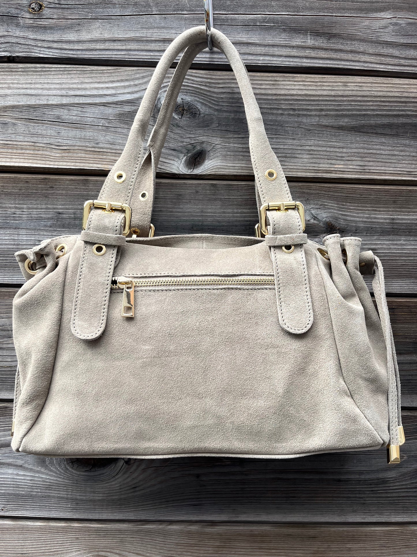 GERARD sac en daim froncé taupe