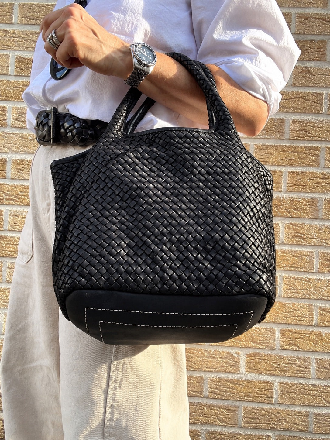 LULU sac en cuir tressé black