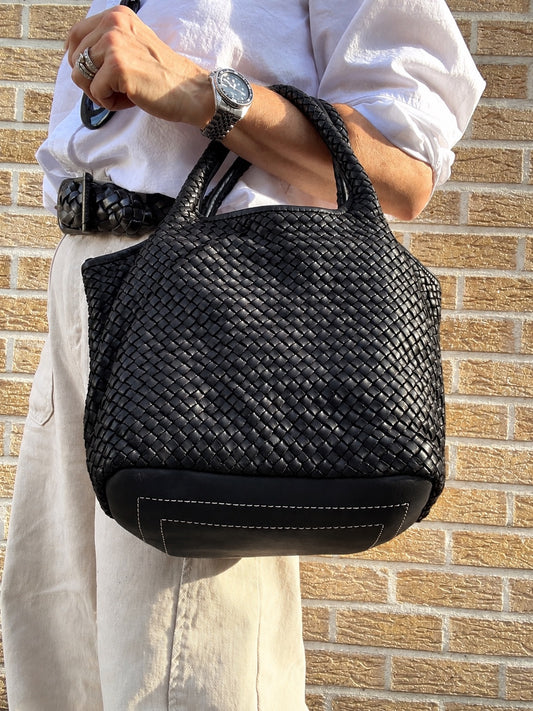 LULU sac en cuir tressé black