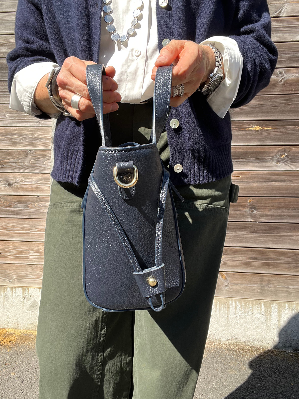 PARABOLE sac fermoir serrure navy