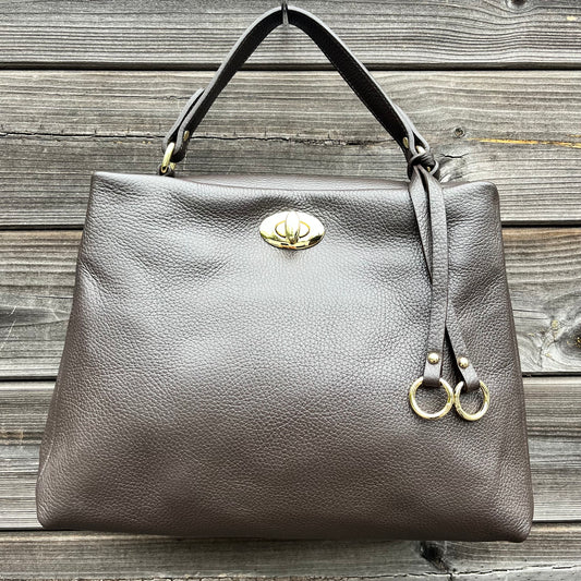 PICOTIN sac cuir grainé choco