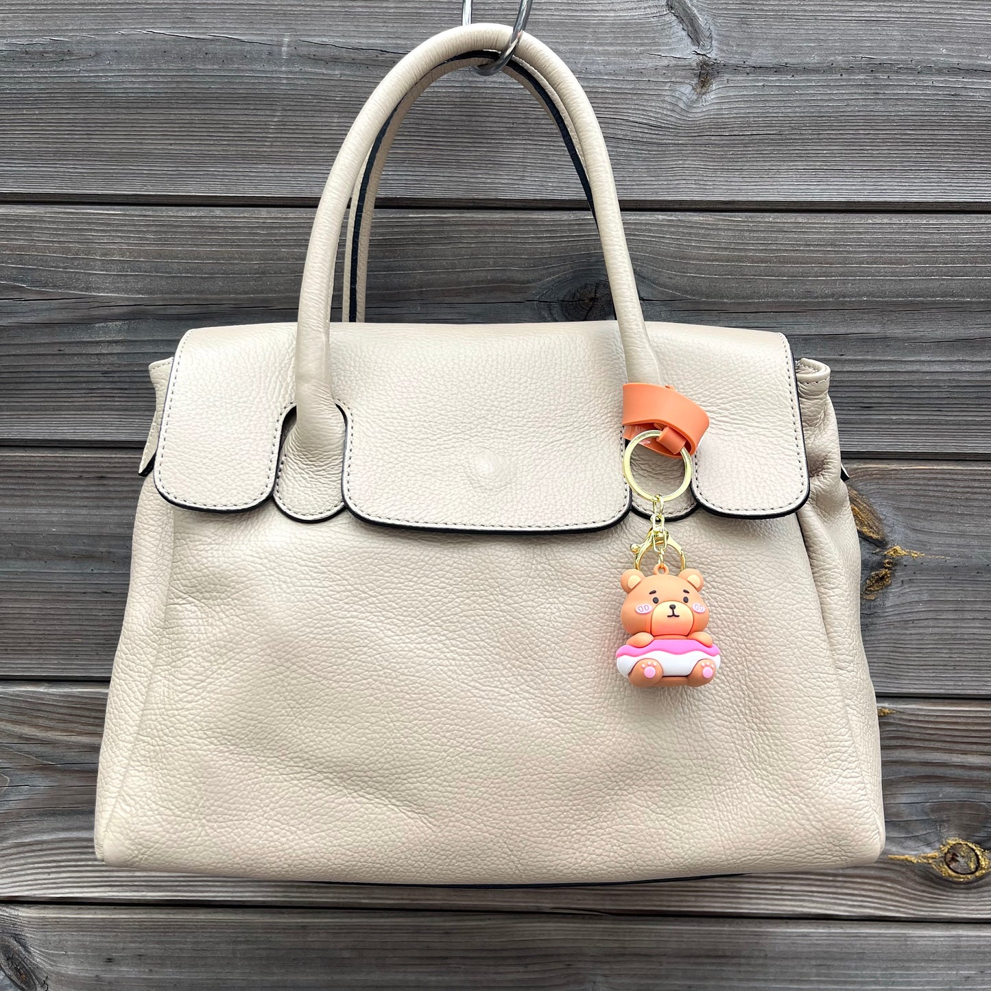 POLISSON sac en cuir grainé beige