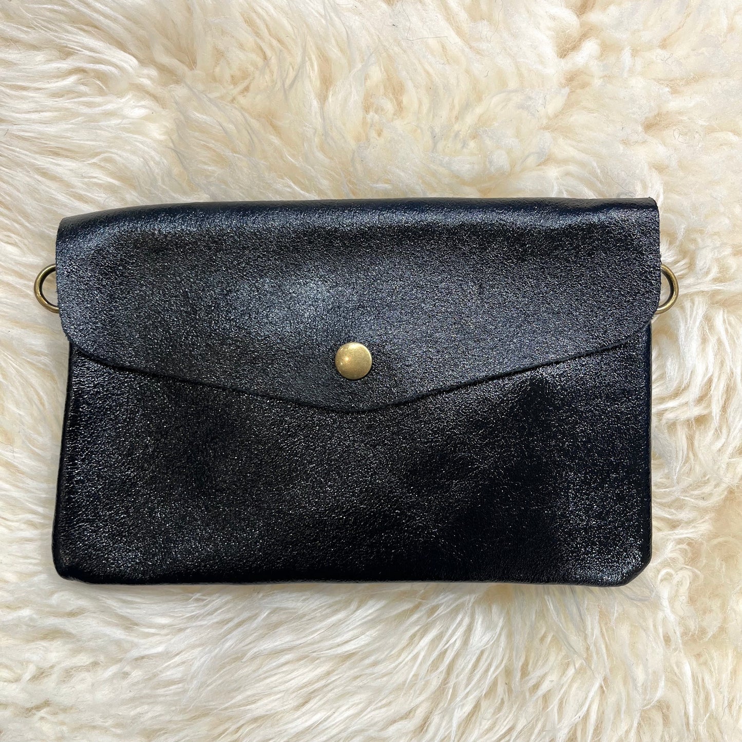 PONEY pochette cuir métallisé