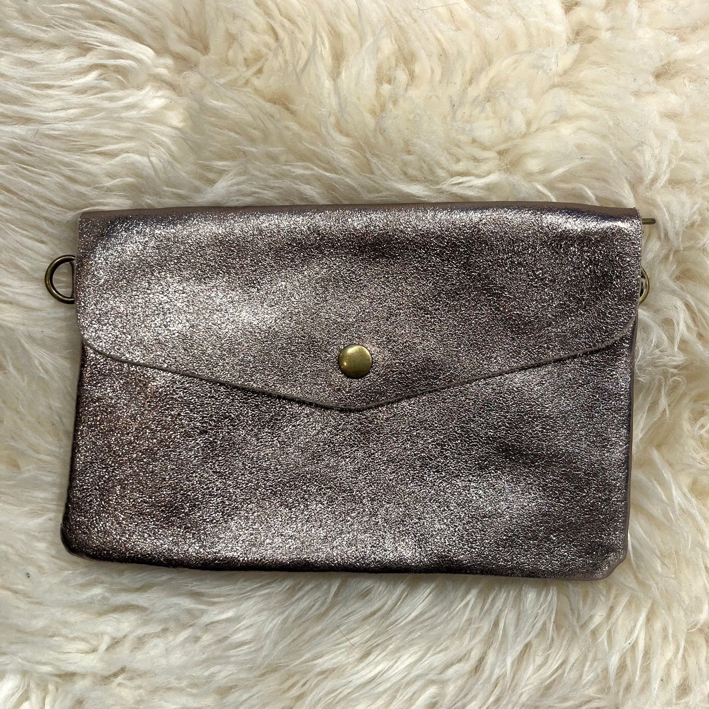 PONEY pochette cuir métallisé