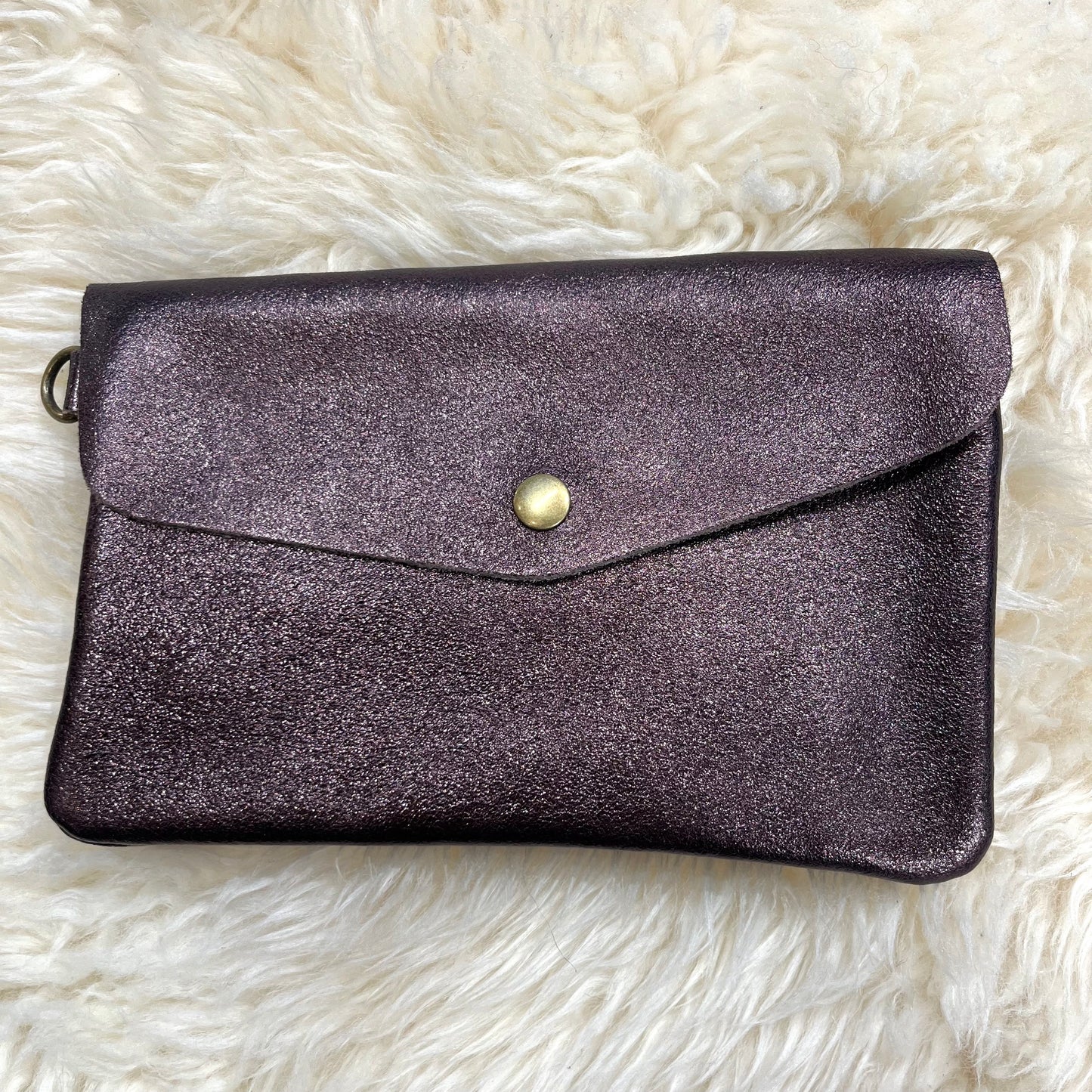 PONEY pochette cuir métallisé