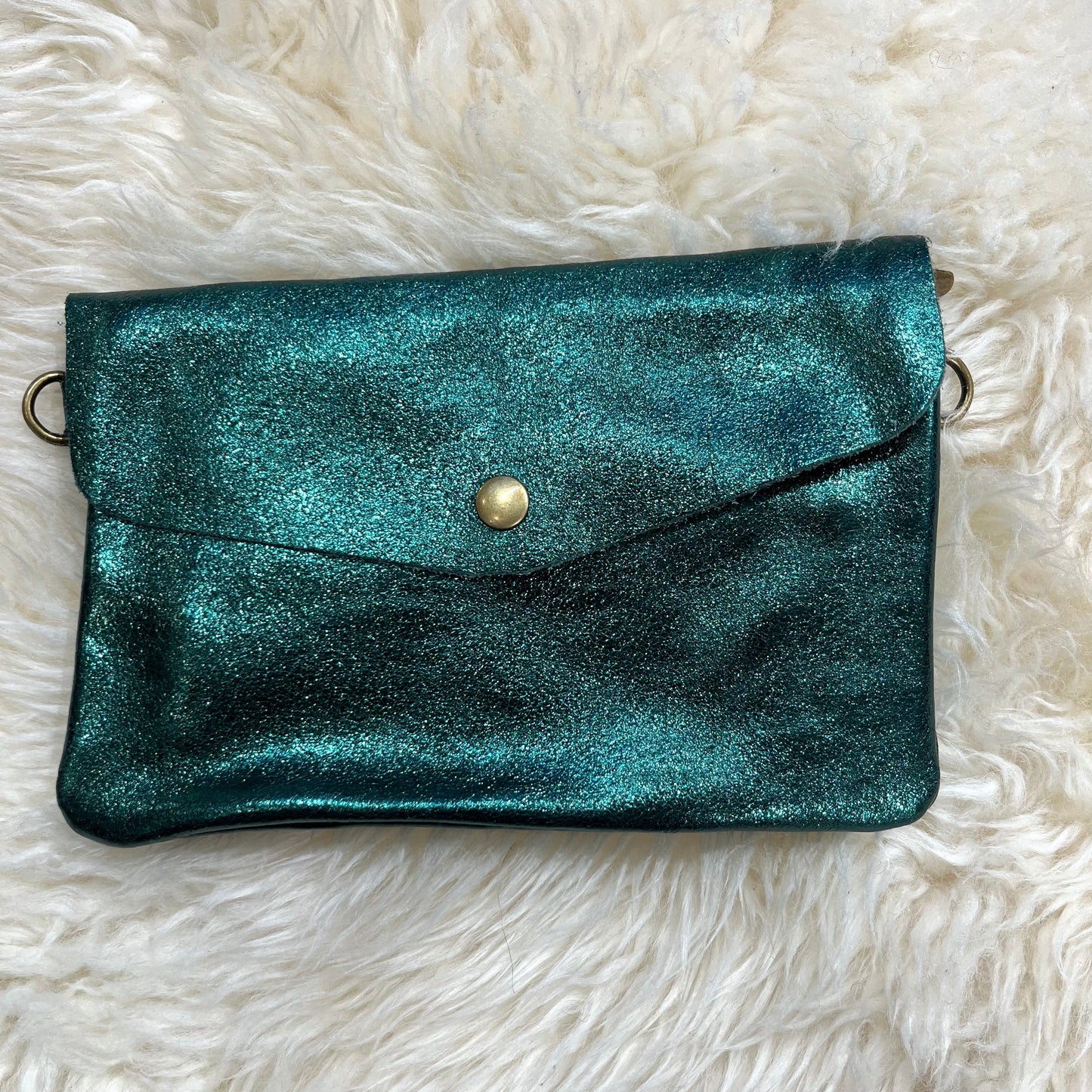 PONEY pochette cuir métallisé