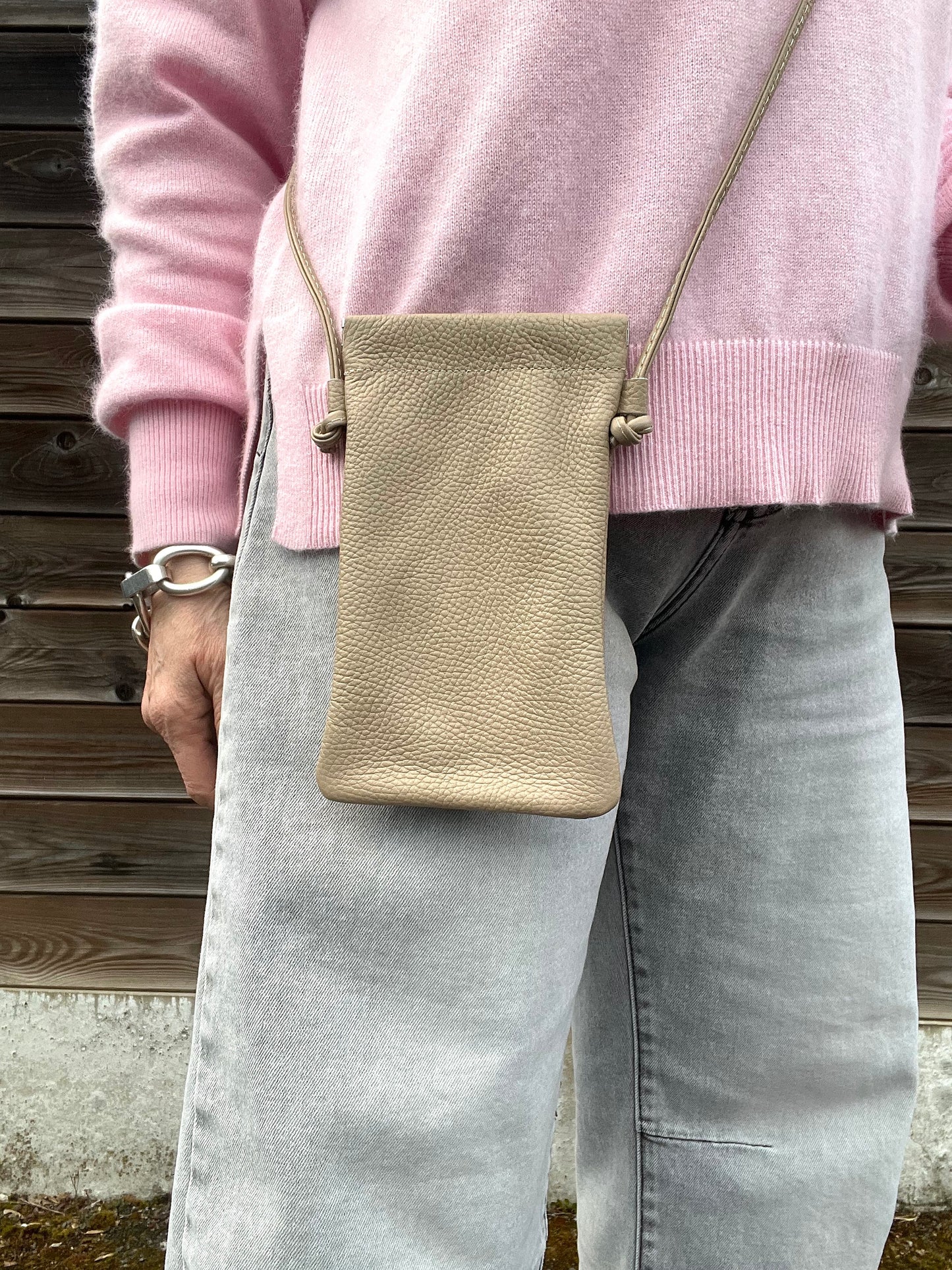 SOEURETTE mini sac téléphone taupe