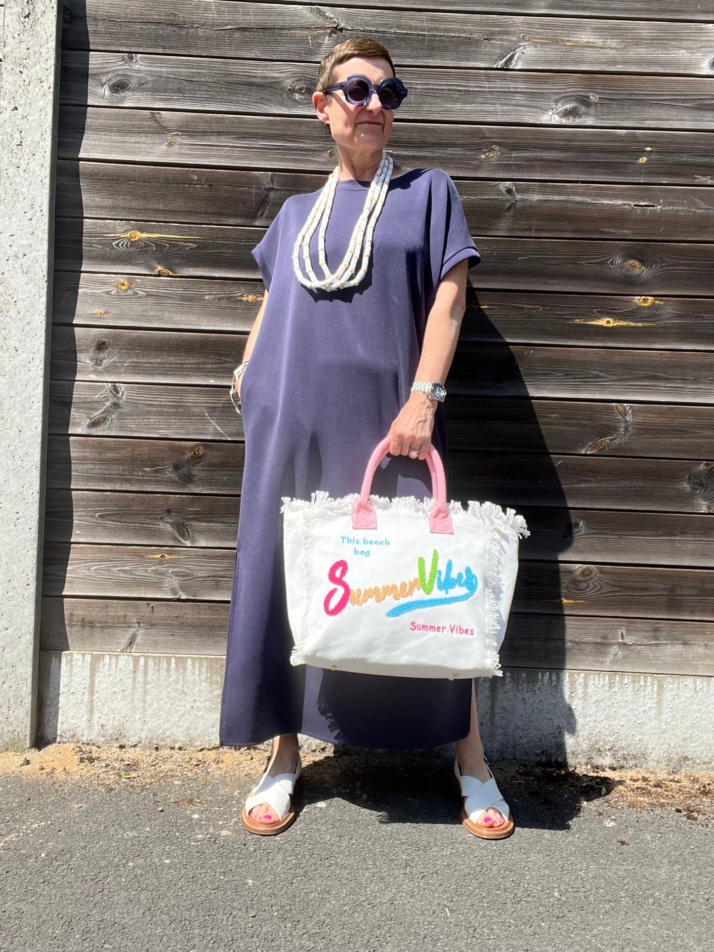 BARTH cabas en canvas brodé SUMMER VIBES
