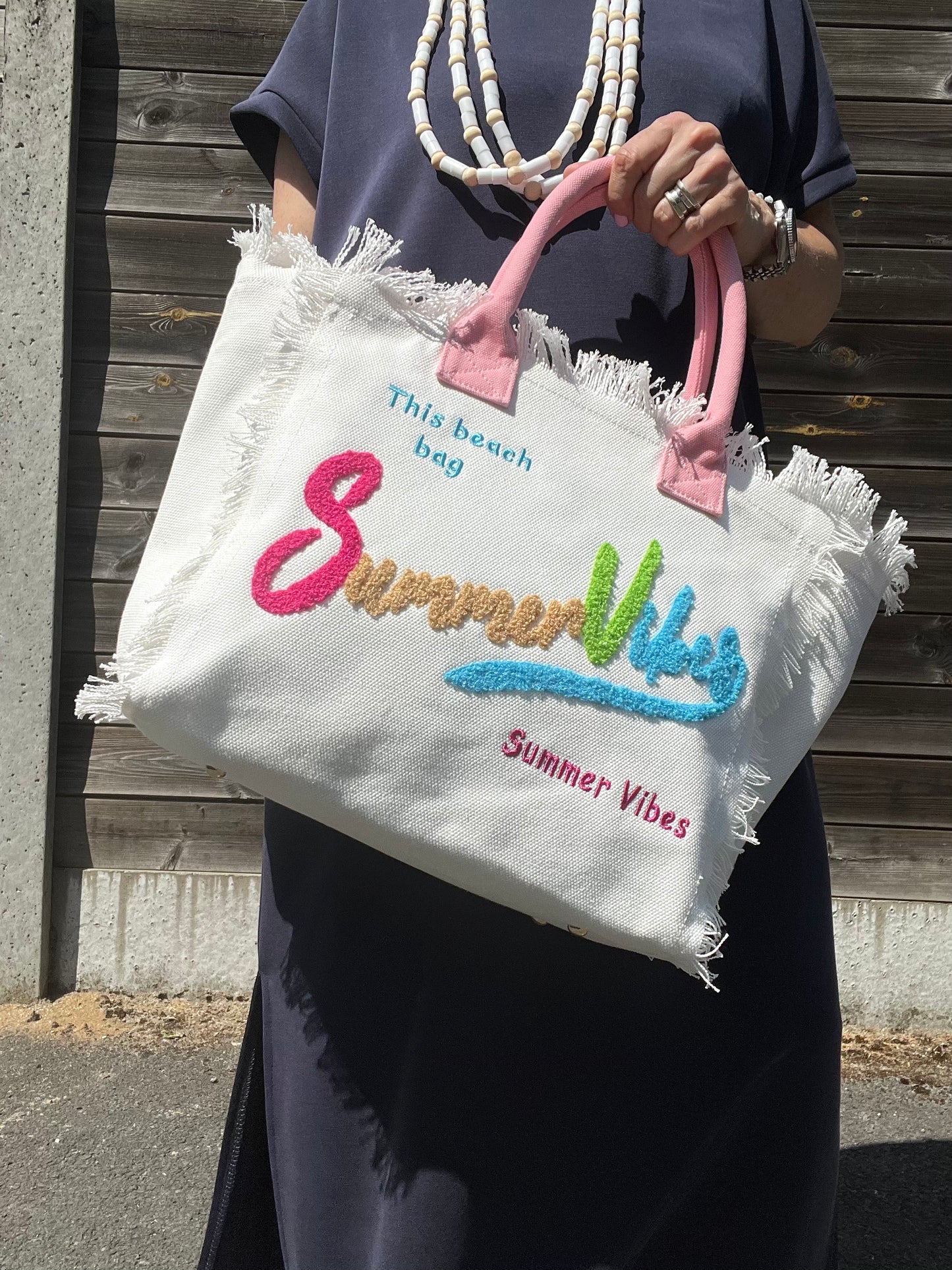 BARTH cabas en canvas brodé SUMMER VIBES
