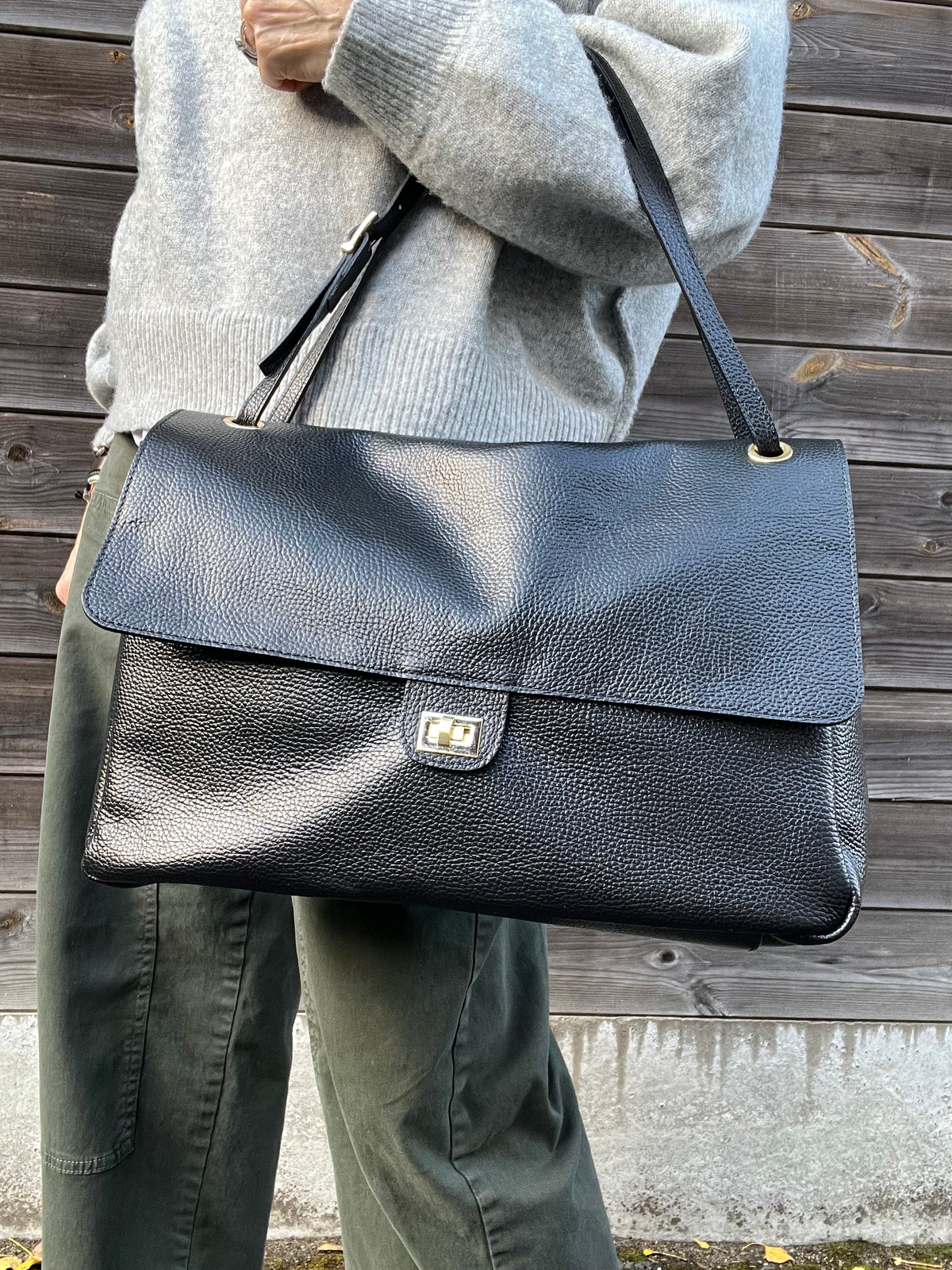 BLAZY maxi sac à rabat black