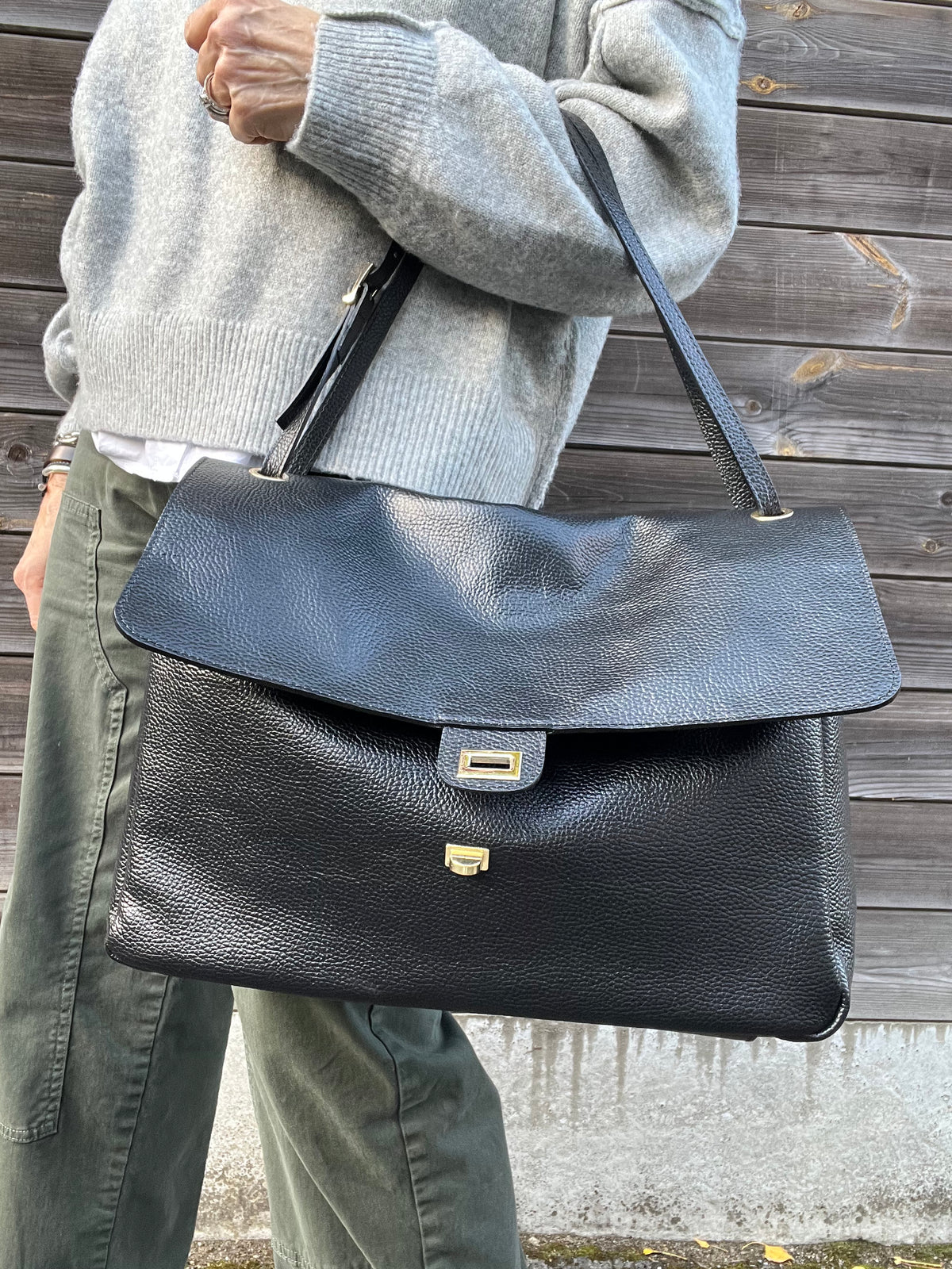 BLAZY maxi sac à rabat black