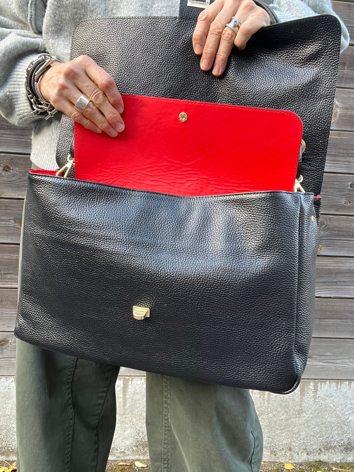 BLAZY maxi sac à rabat black