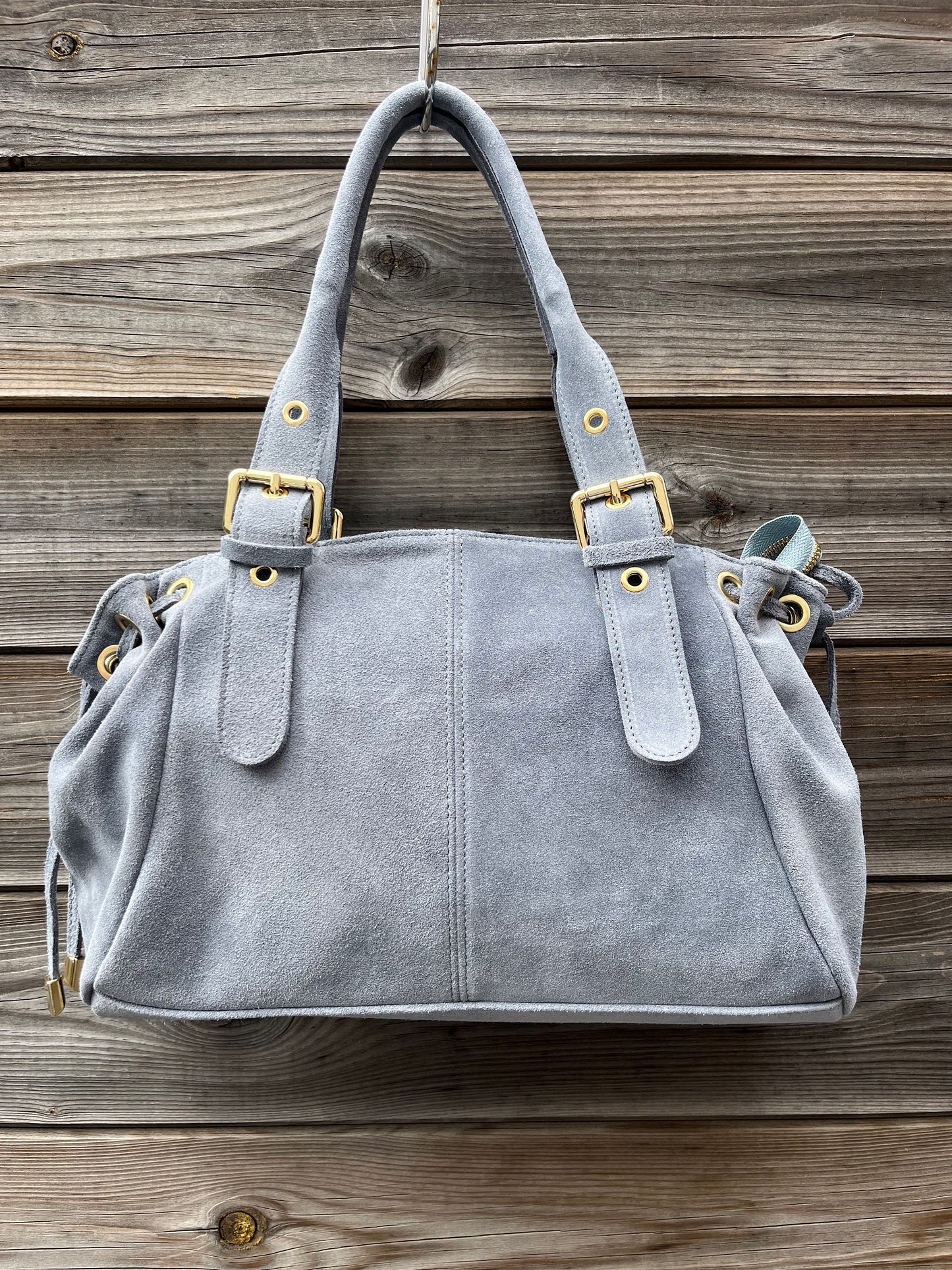GERARD sac en daim froncé grey