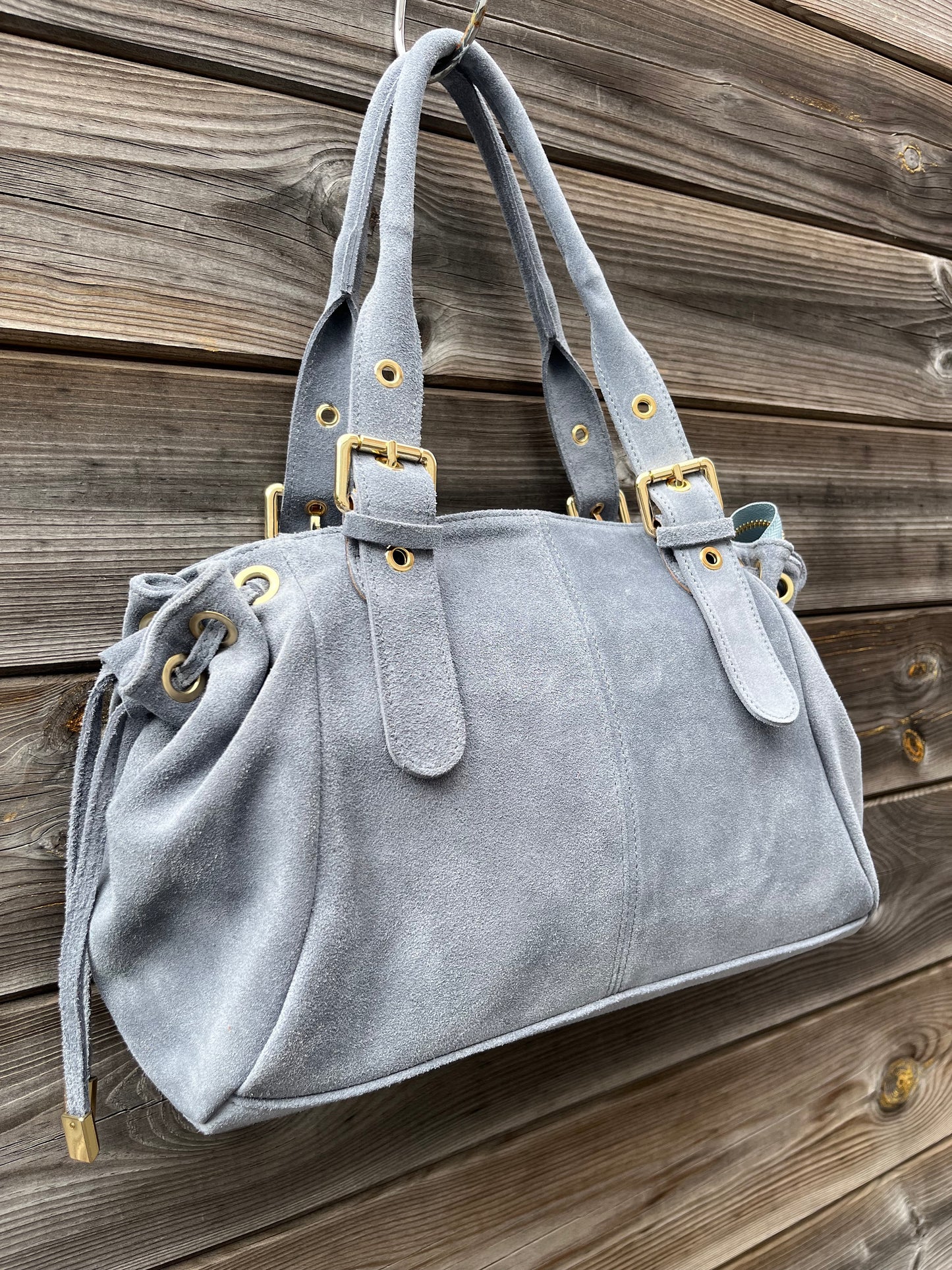 GERARD sac en daim froncé grey