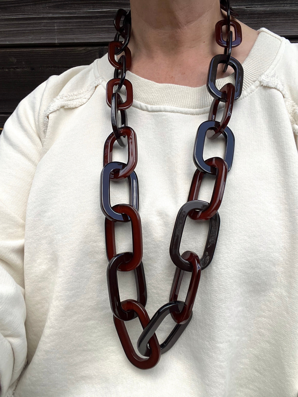 RIVAGE collier en résine maillon XL brown