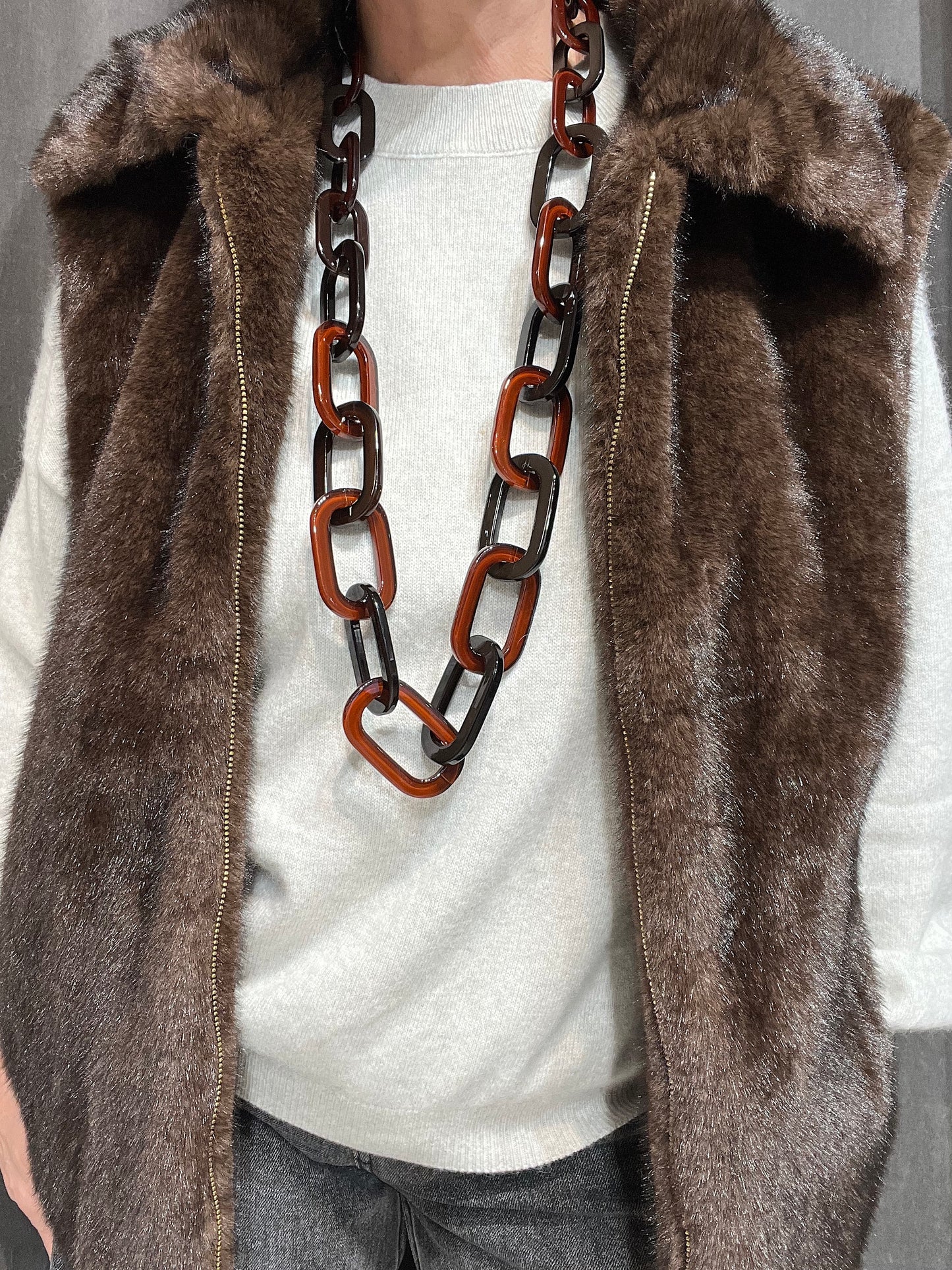 RIVAGE collier en résine choco