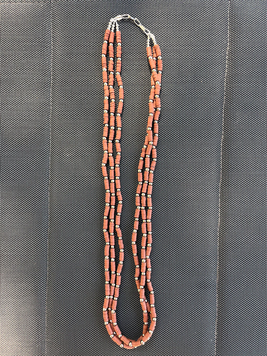 RUBBE sautoir 3 rangs caramel