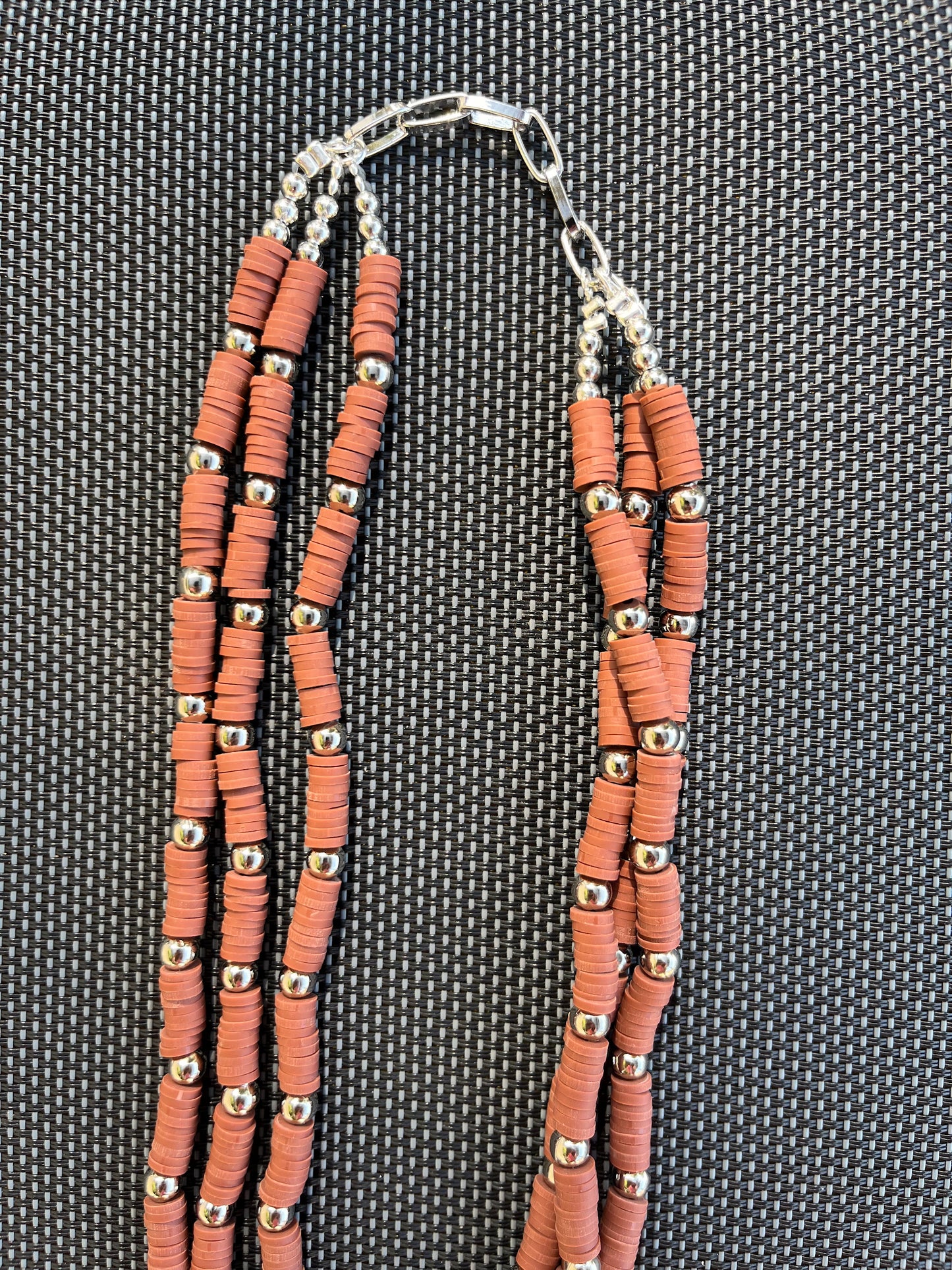 RUBBE sautoir 3 rangs caramel