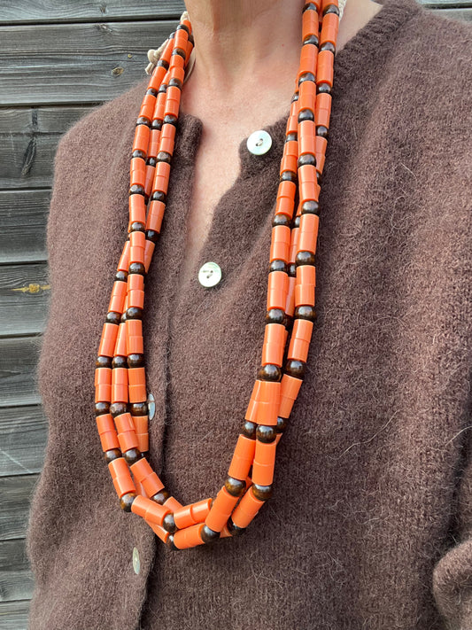 BIGONE sautoir triple XL caramel