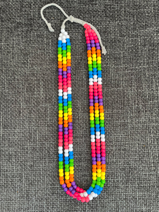 RAINBOW collier 3 rangs multicolore